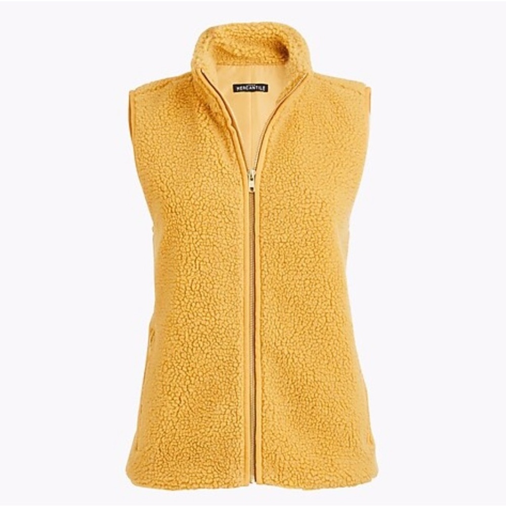 J. Crew Golden Teddy bear Fleece Vest For Women Medium